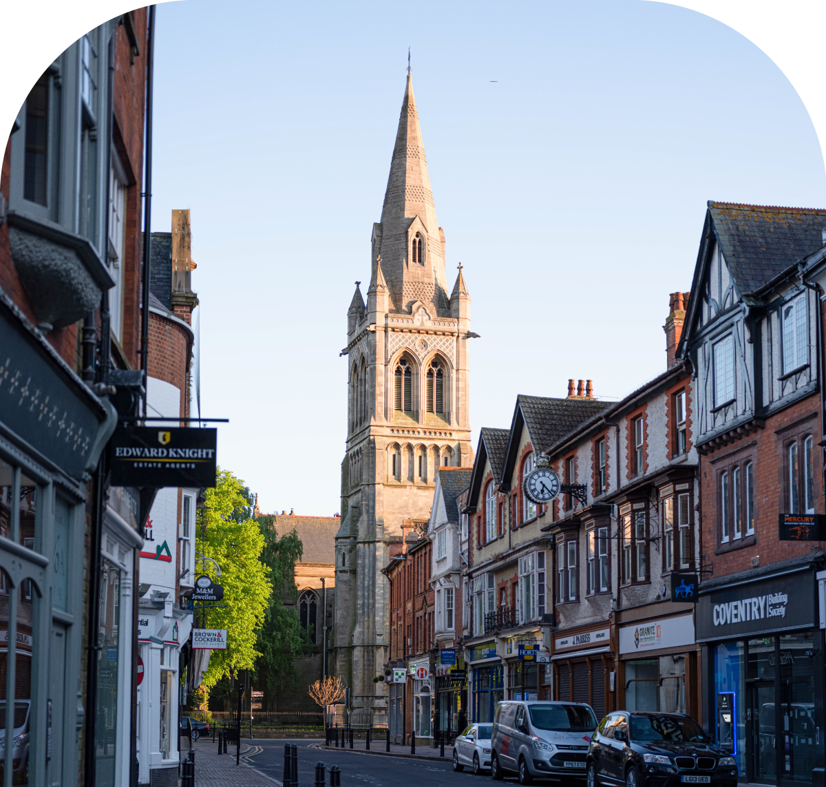 Picture of a high street in Rugby